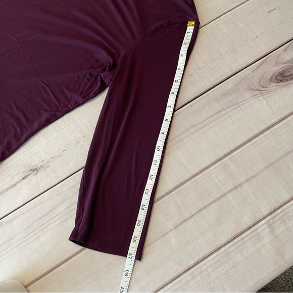 Eileen Fisher Tunic Dress Women’s L Purple Burgundy Flowy 3/4 Sleeve Relaxed Fit - Picture 13 of 15